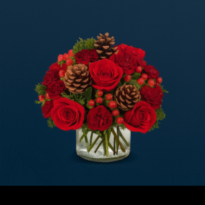 Red Winter Glow Vase