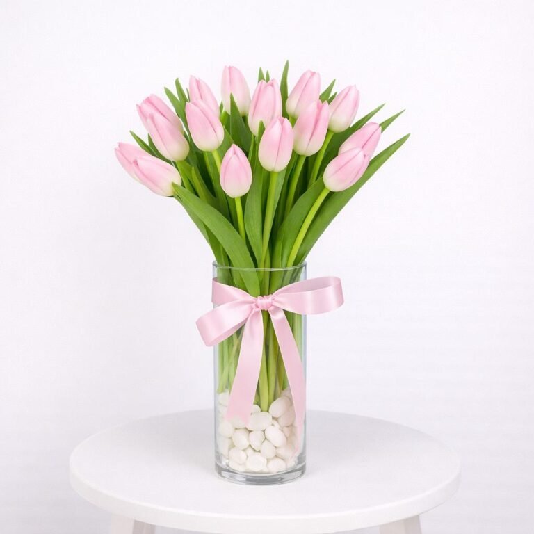 Elegant White Tulip Vase
