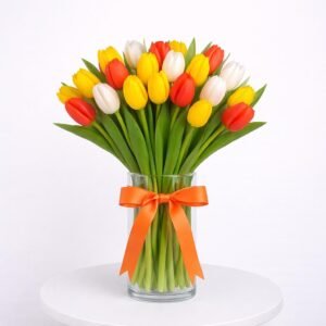 Golden Sunrise Tulip Vase