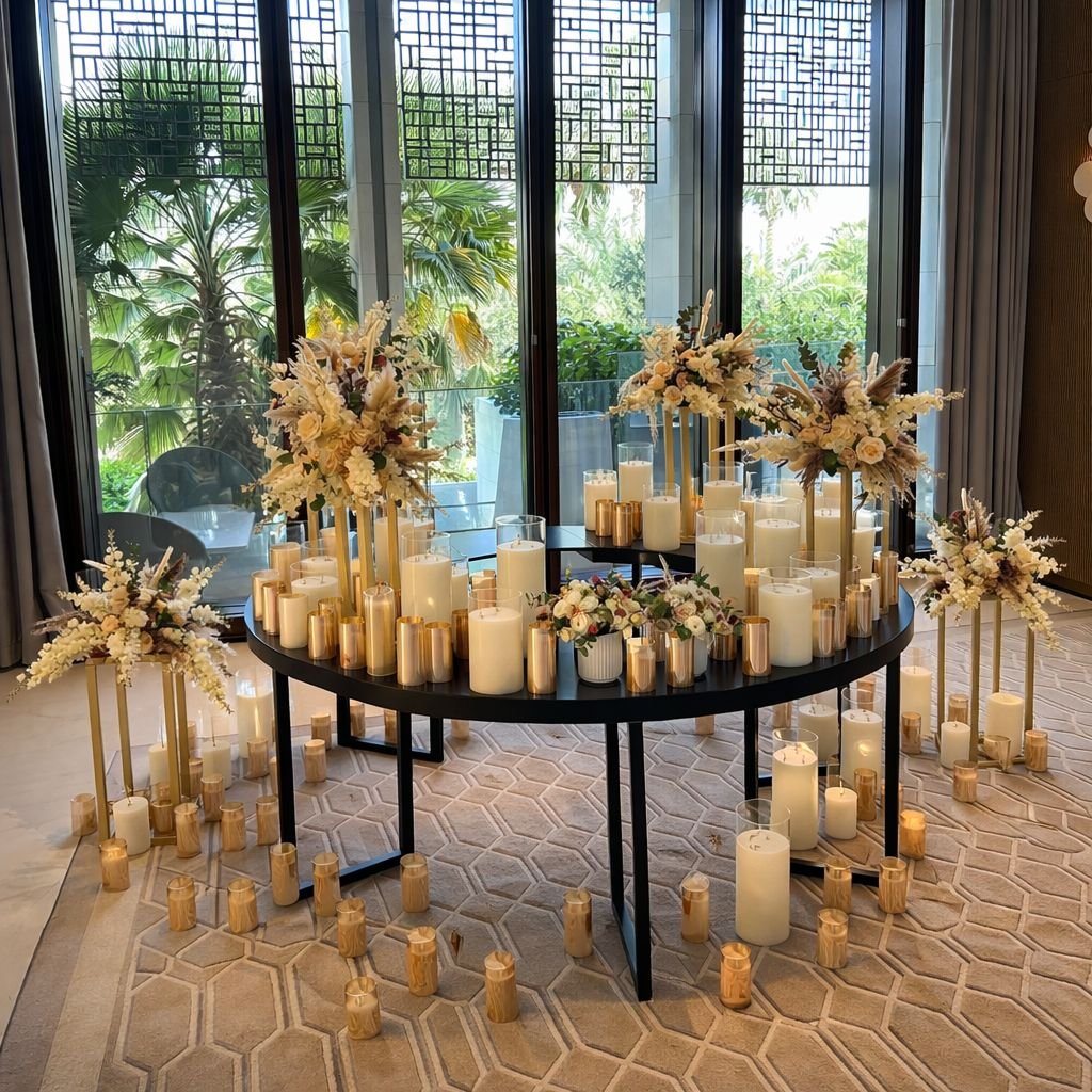 Luxury Hotel Lobby Candle & Floral Display Dubai