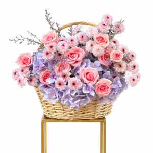 Blush Pink Rose Basket