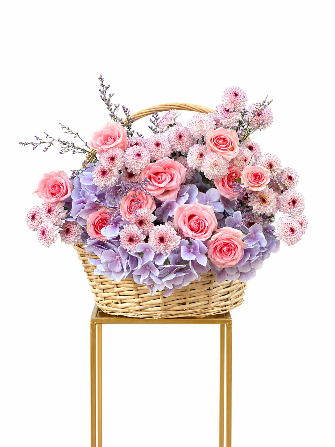 Blush Pink Rose Basket