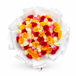 Celebration 75 Colorful Roses Bouquet