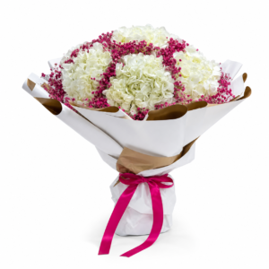 Pure 10 White Hydrangeas Bouquet