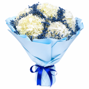 Ocean 10 White and Blue Hydrangeas Bouquet